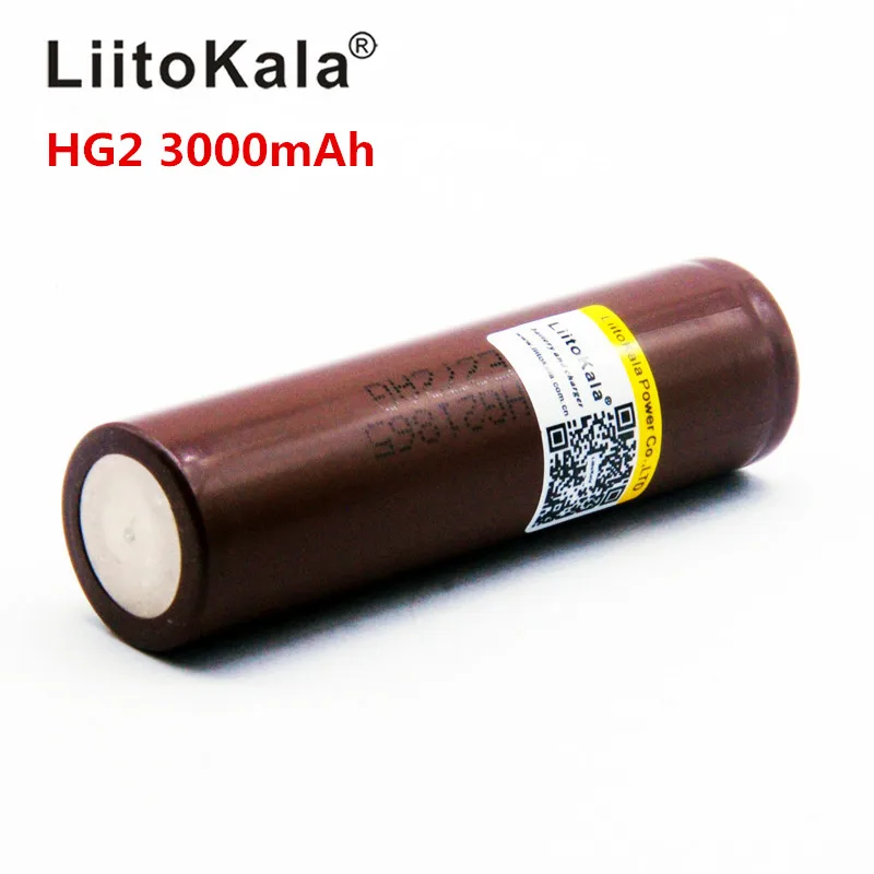 LiitoKala Lii-HG2 18650 18650 3000mah перезаряжаемый аккумулятор для электронных сигарет высокой мощности разряда, 30A большой ток