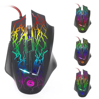 

Wired Optical Mechanical Mouse LED 6 Button 2400DPI USB Gaming Mouse Backlit Game Mouse Computer Mouse Gamer PC for Laptop