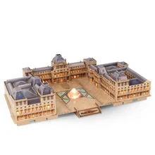 Louvre Museum Building Model 3D Paper Jigsaw Puzzles Kits Children DIY Toys Gifts World Famous Construction Model Building Kits