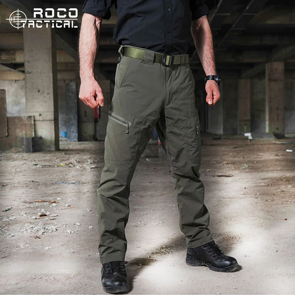 

Mens Ripstop Tactical Pants Outdoor Camping Water Repllent Hiking Pants Urban Sports Trousers Army Green