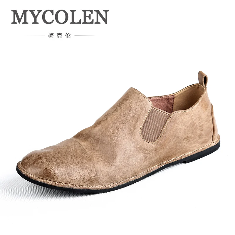 

MYCOLEN New Roman Handmade Cow Leather Comfortable Men Flats Driving Leather Men Moccasins Brand Men Chaussure Homme Sport