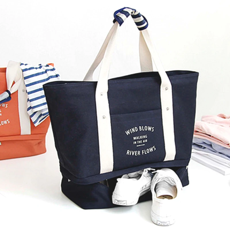 High Quality Canvas Travel Bag Floding Women Large Duffle High Quality Canvas Travel Bag Floding Women Large Duffle Ng Cubes Luggage Bags Printing Letter Shoulder Hand New