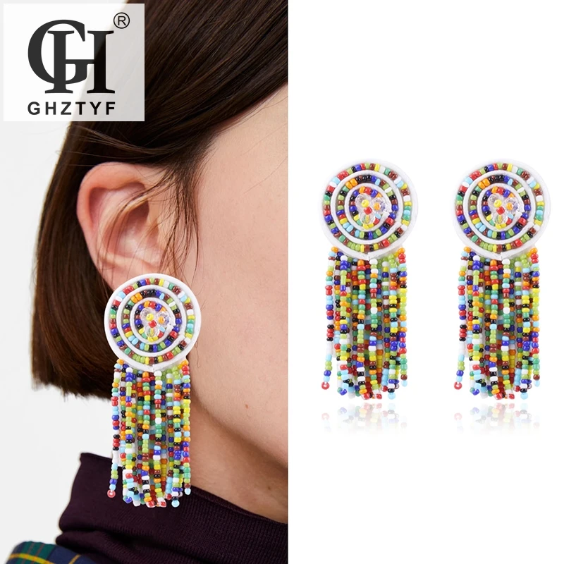 

Bohemian Beads Tassel Earrings For Women Dangler Earring Fashion Jewelry Pendientes Mujer Moda 2018 Boho Aretes Bijoux