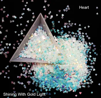 

30g~500g, Mix Sizes Heart Sequins, Iridescent Rainbow Shining Slice 3D Nail Art Glitters Paillettes