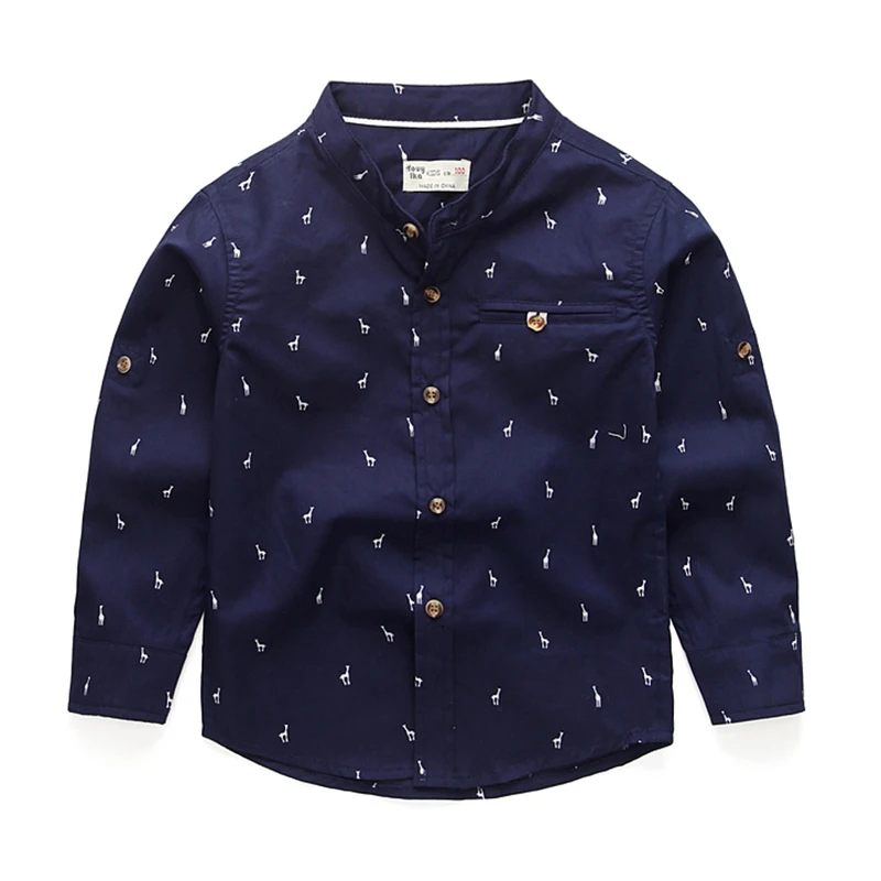 

Boys Shirts for British Children Cotton Fashion Long Sleeve School Blouses Kids England Square Collar Clothes For Wedding Party