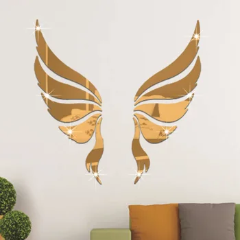 

Acrylic crystal three-dimensional decoration paste angel wings acrylic background paste mirror environmental protection material