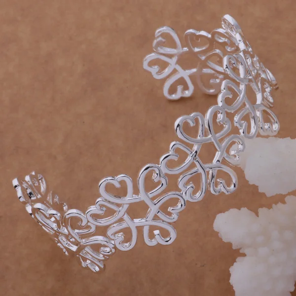 

AB124 Free Shipping Wholesale silver Bangle 925 fashion silver plated jewelry The pattern bracelet /afjaiwqa alvajdca