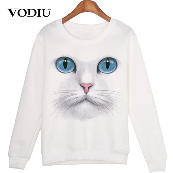 

Hoodies Women Sweatshirt Female Spring 3D Beads Cat Sweatshirts Harajuku Mujer Sudaderas For Women Hoodies Pullovers Fashion