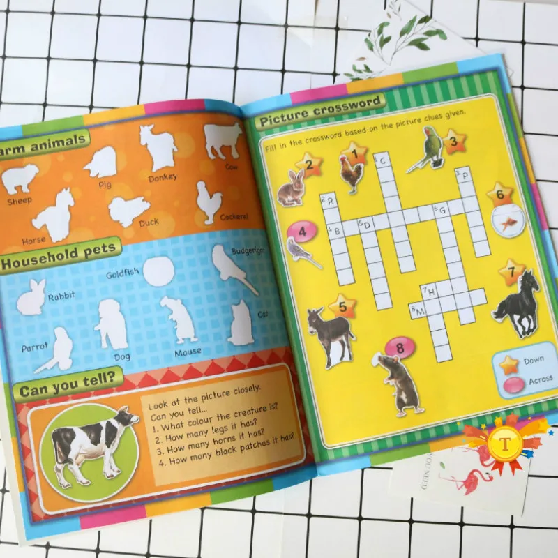 Наклейки книги для ребенка наклоняясь английская история книга с наклейкой s Дошкольное Раннее обучение Развивающие детские игрушки
