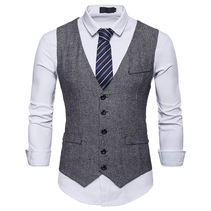 British Style Vest Men Slim Fit Business Mens Dress Vests 2018 New