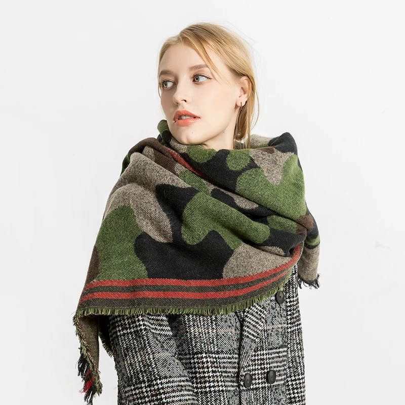 Scarf Women Winter Blanket Scarf Camouflage Jacquard Scarf New Pashmina