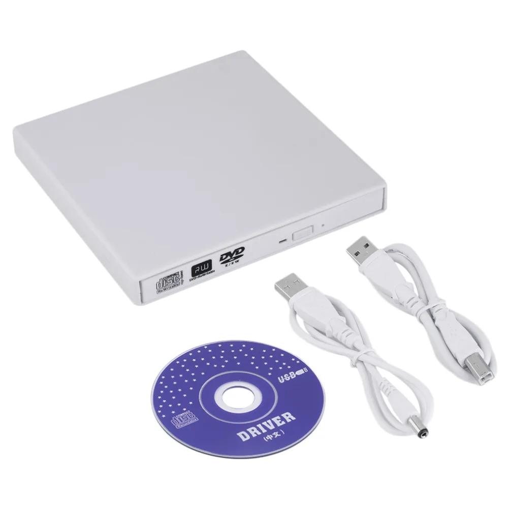 LESHP Super Slim USB 2.0 External CD+-RW DVD+-RW DVD-RAM Burner Drive Writer For Laptop PC Promotion White Black