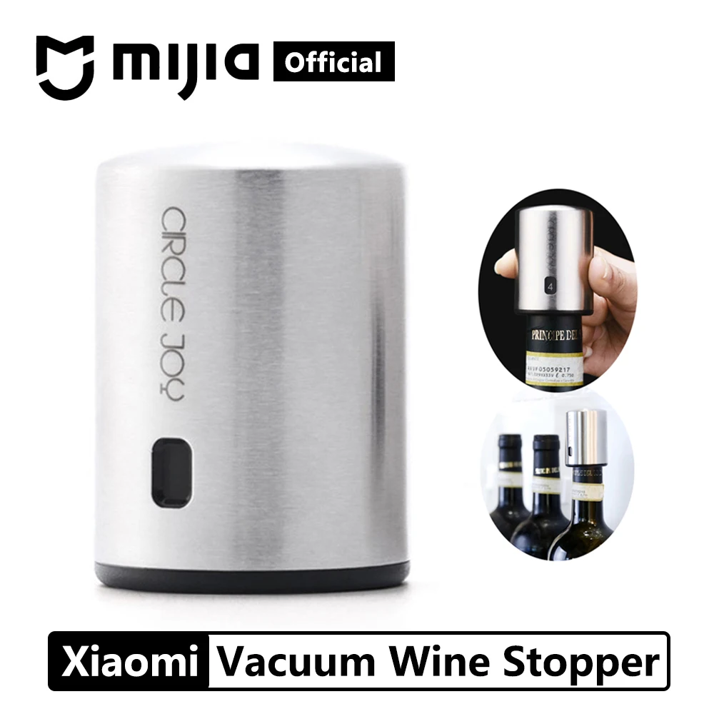 

Xiaomi Mijia Smart Wine Stopper Stainless Steel Vacuum Memory Wine Stopper Electric Stopper Wine Corks Father Gift