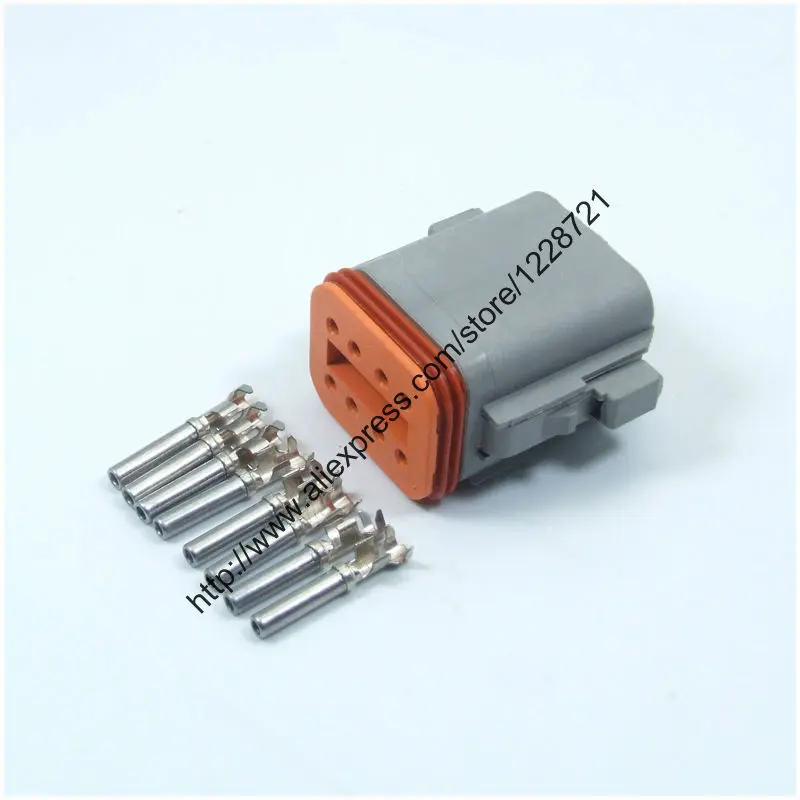 

8 Way Plug Connector Kit DT06-8S 8 Pins Male Wire Connector Kit Complete With Wedgelocks&Crimping Terminal for Harley MSD Crane