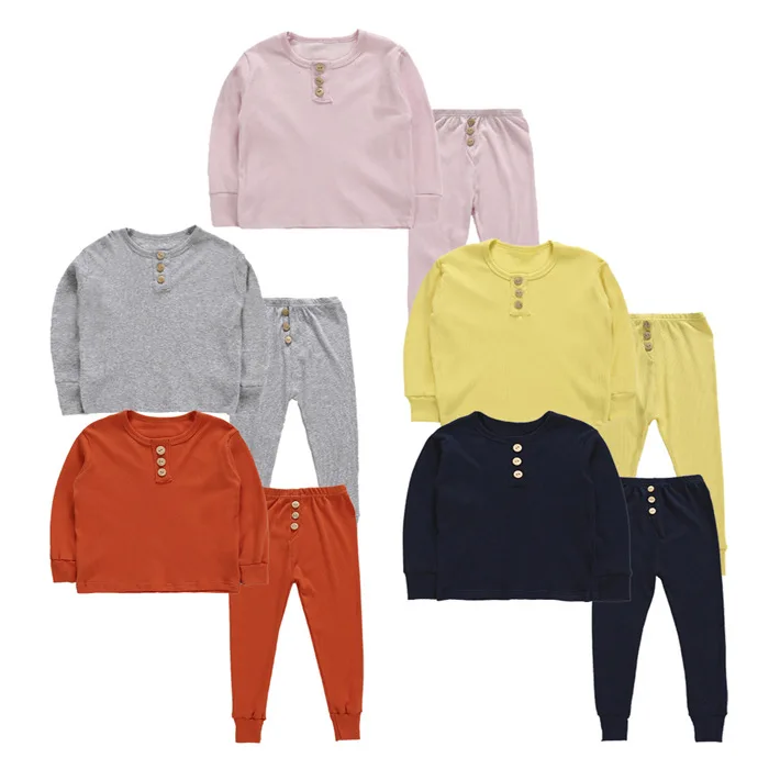 

Facejoyous Baby Girls Boys Pajamas Suit Autumn Cotton Long Sleeve T Shirt And Pants 2 Pieces Sleepwear Suit Children Clothes