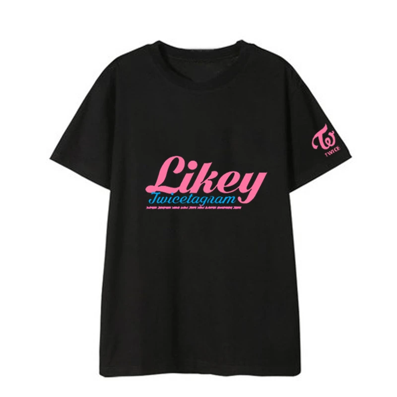 K Pop Kpop Twicetagram Likey Album Shirts Повседневная Свободная футболка в стиле хип хоп с