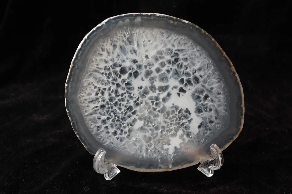 

Agate natural UNIQUE quartz crystal druzy rock thin slice