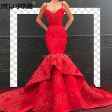 Красное вечернее платье Русалочки с перьями, вечернее платье, халат De Soiree, Дубай, турецкое арабское выпускное платье, вечерние кружевные платья