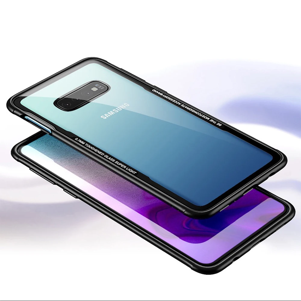 

CYATO Tempered Glass Case Luxury Cover For Samsung Galaxy S10 S10 Plus S10E High Quality Good Feeling Coque For Samsung S10