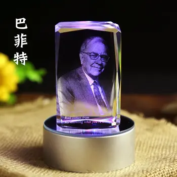 

$150-- TOP COOL office Ornament Business gift -3D crystal Warren Buffett Sculpture God of stock fund ART --FREE SHIPPNG COST