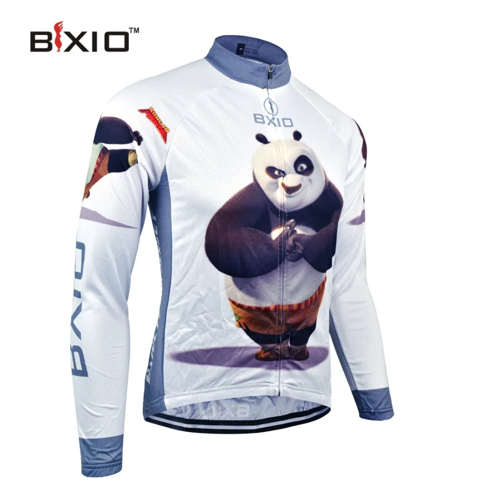 BXIO Winter Thermal Fleece Cycling Jerseys Pro Bike Jersey Warm Long Sleeves Panda Autumn