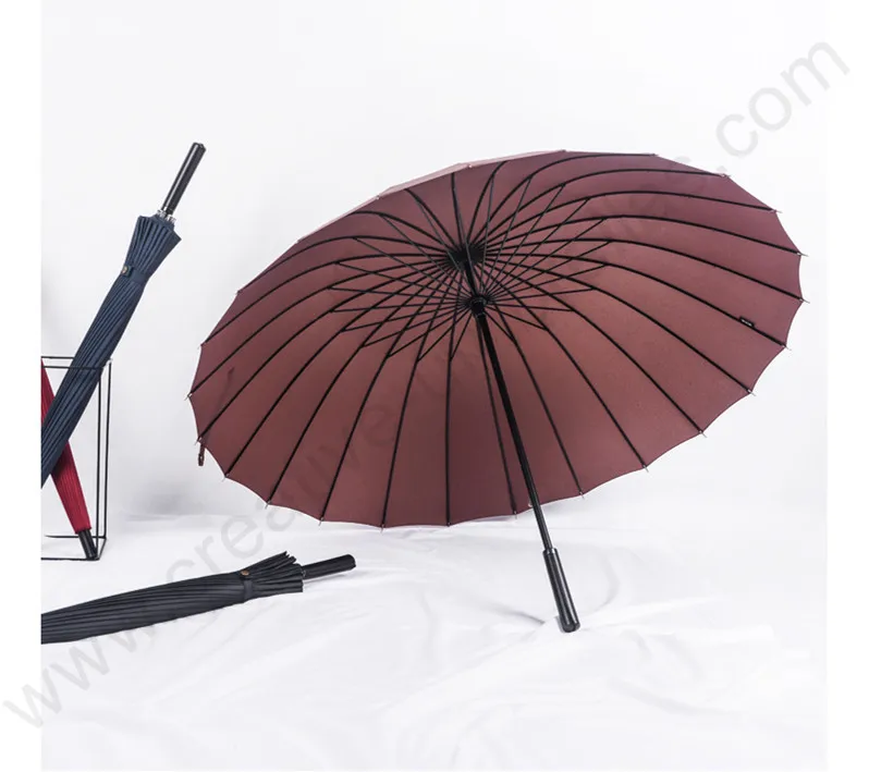 115 см диаметр 24 стороны ребра открыть Искусственная кожа бизнес-зонтик с проведением ремни коммерческих stick автомобиля зонтик