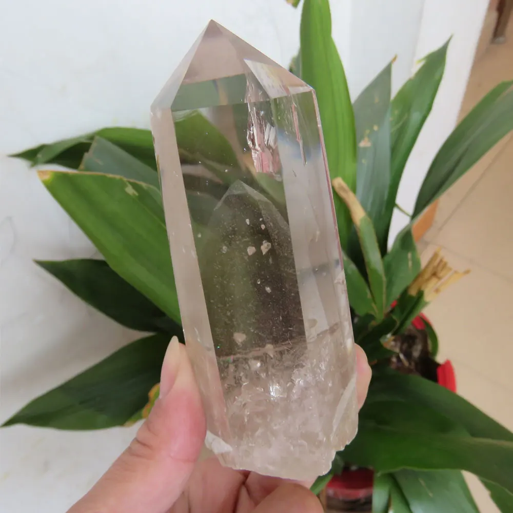 

NEW 246g Rare Natural Clear Quartz Single Terminated Crystal Wand Pyramid Mountain Layer inside Mineral Stone Reiki Healing