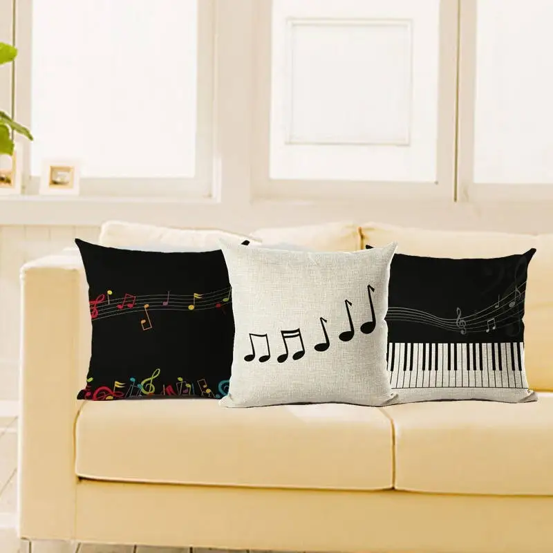 

Nordic Music Pillow Case Cushion Cover Piano Score Pillow Case Sofa Car Chair Throw Pillowcase Wedding Decorative almofadas