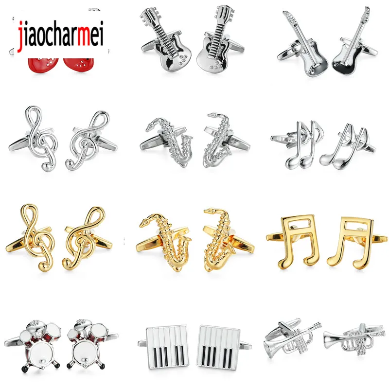 

Free shipping Fashion jewelry Cufflinks men gift brand Cufflinks Sax / Trumpet / Violin / Piano / music series design Cufflinks