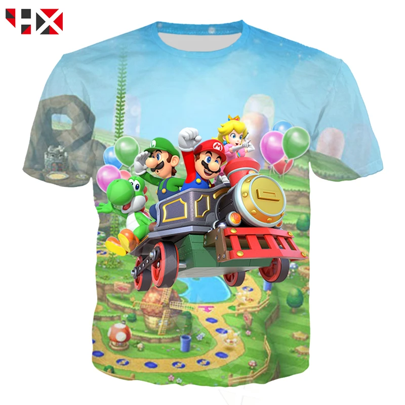 

HX New Videos Games Super Mario Bros 3D Print Men T Shirt Harajuku Short Sleeve Games Unisex T Shirt Casual Streetwear Tops A489