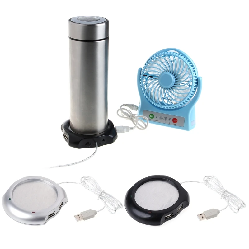 4 USB Hub Electric Powered Drink Cup Warmer Pad Plate For Office and