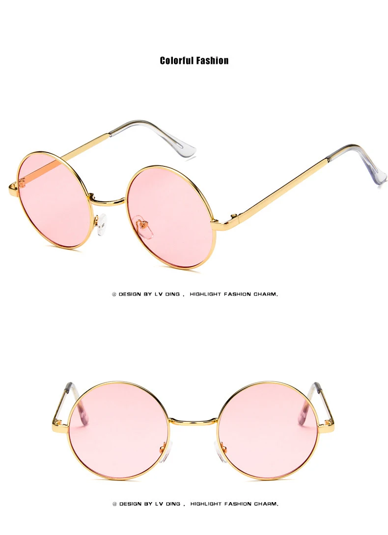 HAPTRON Ретро Круглые Солнцезащитные очки для мужчин и женщин брендовые дизайнерские роскошные розовые зеленые желтые черные солнцезащитные очки UV400 oculos