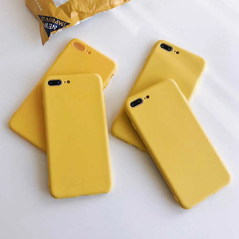Чистый желтый чехол Boucho для телефона iPhone XR X 5 5s SE мягкий силиконовый 6 6s 7 8 plus XS MAX