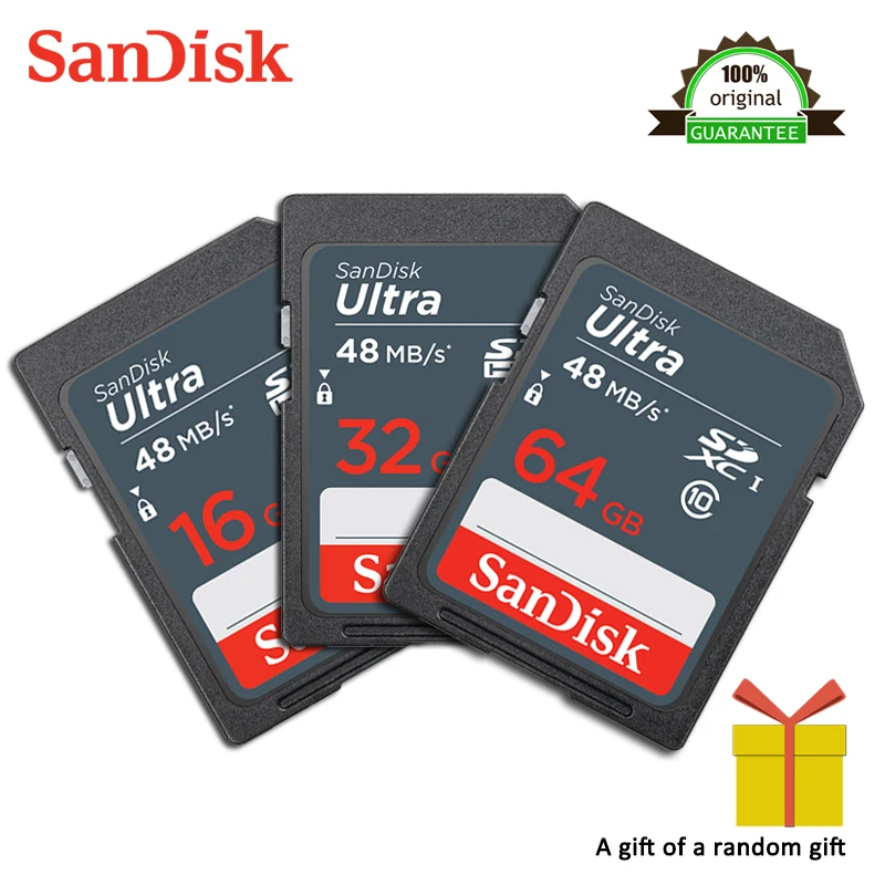 SanDisk sd card Memory Card class 10 48MB/s 32GB 16GB 64GB C10 SD SDHC SDXC Camera sd Card Pass