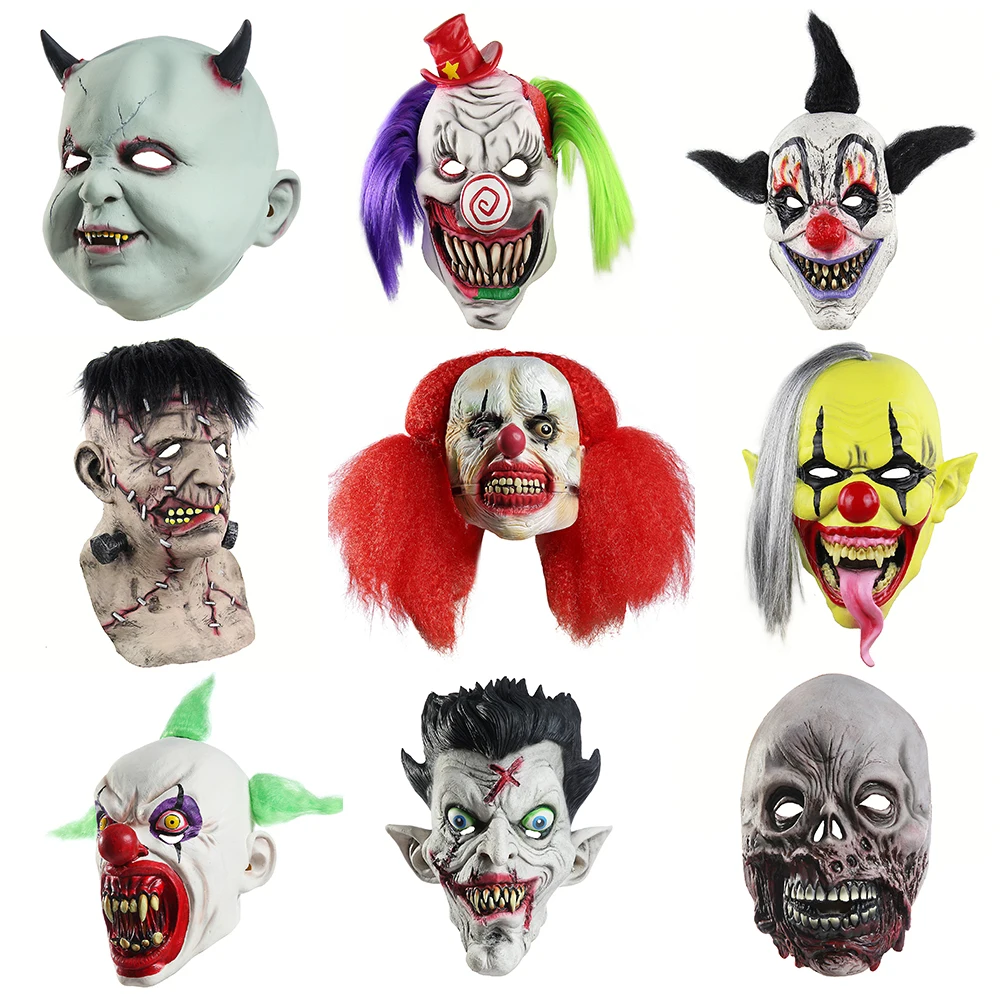 

Men's Decaying Zombie Mask with Hair Costume Screaming Corpse Overhead Mask Men's Sinister Fin Skull Adult Costume Mask