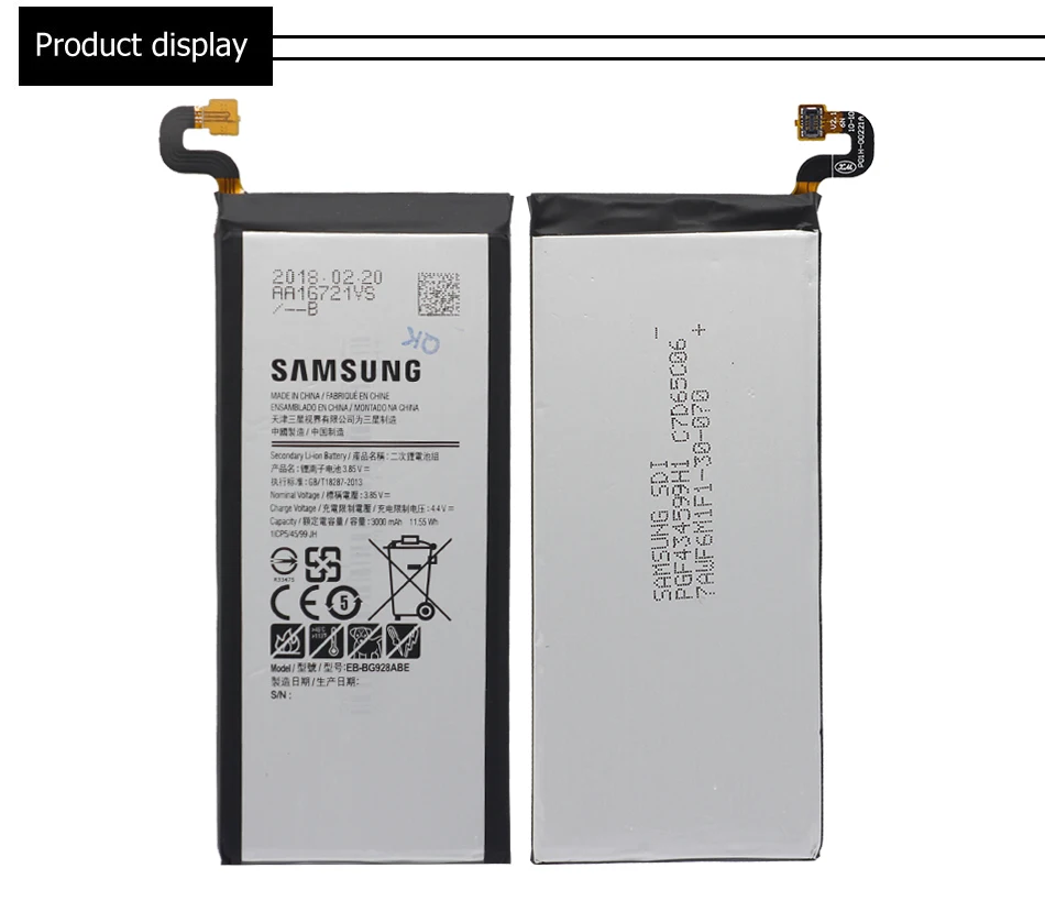 Samsung телефон Батарея EB-BG928ABE 3000 мА-ч для samsung Galaxy S6 Edge Plus G928 G928F G928G G928T G928A G928I G928S