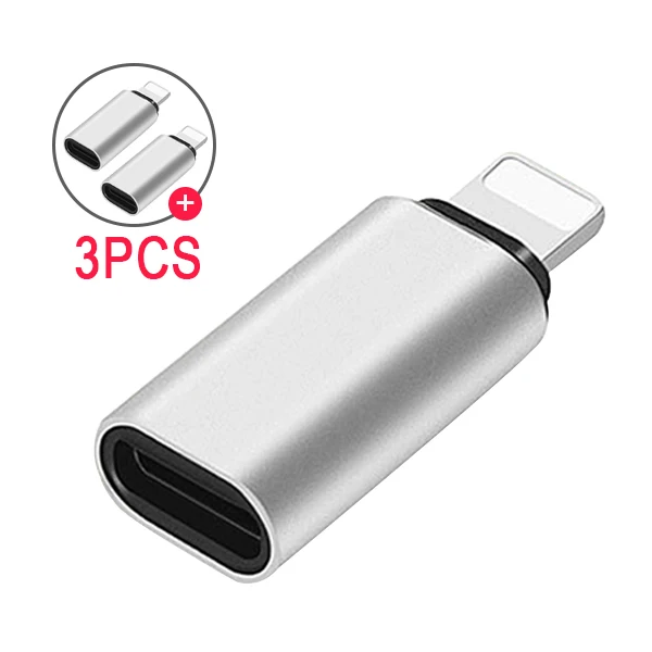 ACCEZZ Мини USB адаптер типа OTG-C женский для освещения Мужской Для Apple адаптер для iphone X XS XR 8 7 Plus синхронизация зарядное устройство конвертер - Цвет: 3pc