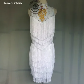 

Luxury latin dance dress for women Embroidery sleeveless latin dance dress girls latin dance dress latin dance clothes 120-180cm
