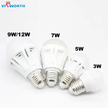 

3W 5W 7W 9W 12W LED bulb smd2835 sm5730 LED lamp E27 base ac 110V 220V 230V 240V Ultra bright Warm white Cold white spotlight