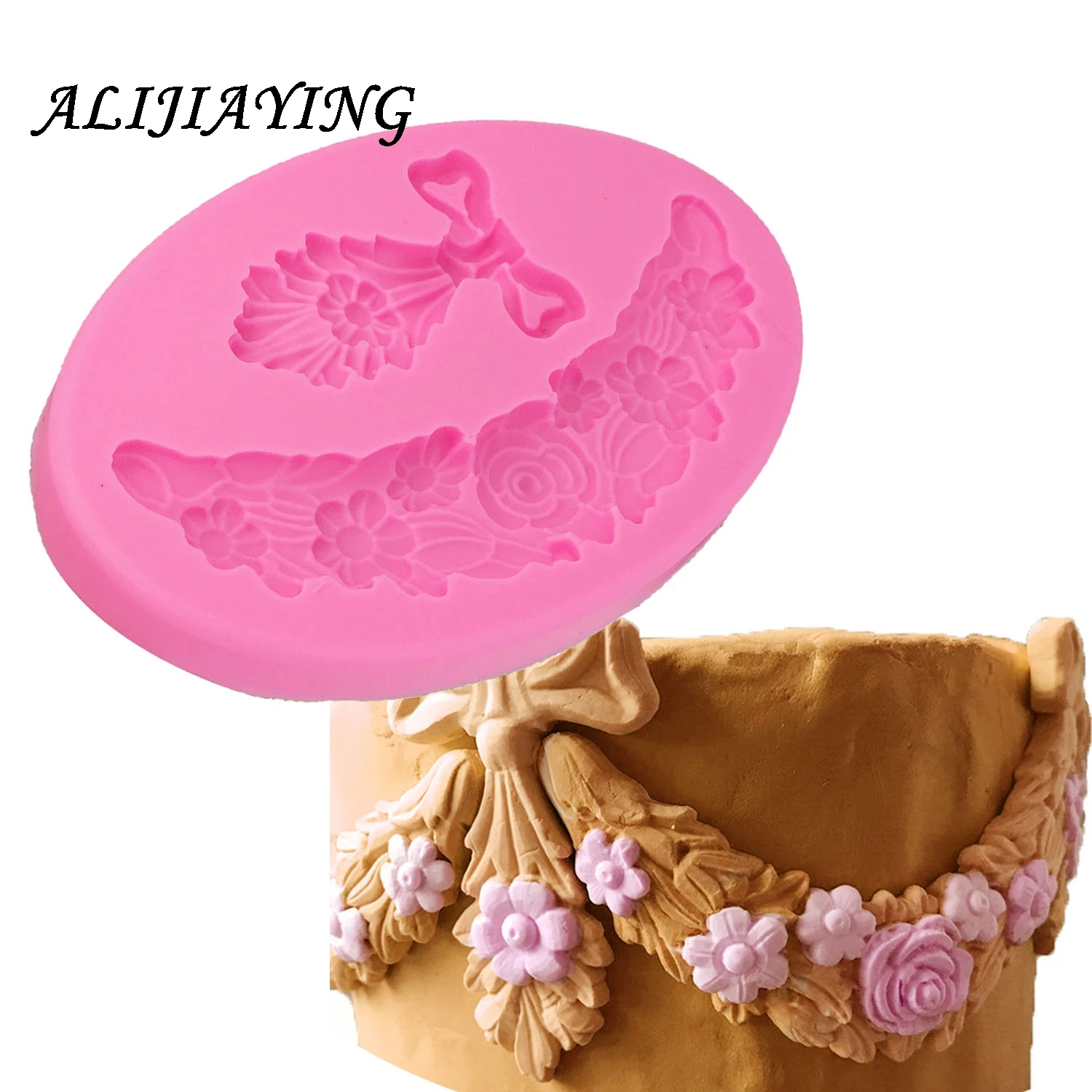 

1Pcs DIY Nail-Headed Border Flower Silicone Mold for Fondant Cake Decorating Sugarcraft Resin Mold Fondant Cake Mold D1267
