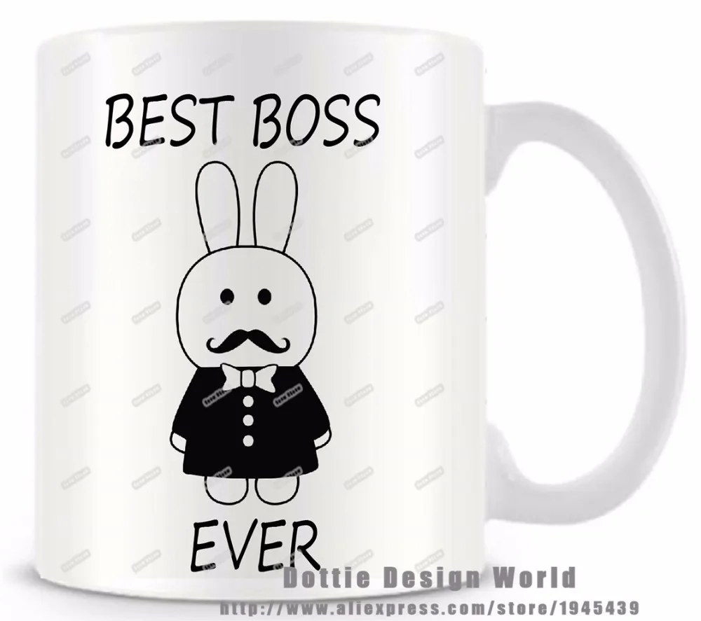 Best Boss Ever Funny novelty travel Coffee mug 11oz White milk tea cup Personalized Birthday