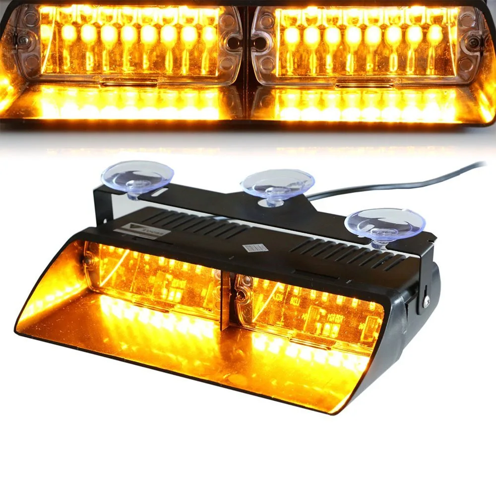 

Castaleca 12V 16 Led Emergency Vehicle Strobe Lights Yellow Red Blue Led Strobe Flashing Light