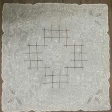1 шт./лот Новинка Для женщин платки 11," x11.8. " Белый лен ручной вышивкой Винтаж цветочные платки Hanky для невесты подарки