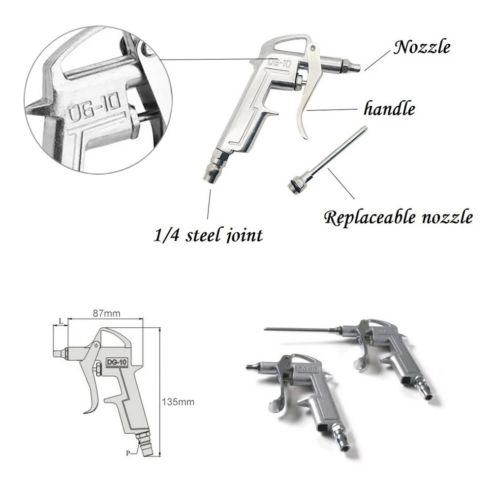 Универсальный аксессуар для салона автомобиля DG10 пистолет-распылитель моющего средства Воздушный пистолет триггер очиститель компрессора 8 ''насадка инструмент для очистки