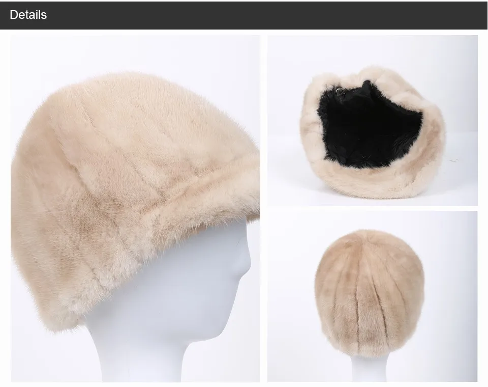 Натуральная зимняя норковая меховая шапка, женская одежда, меховой головной убор, теплая Модная шапка, головные уборы, шапки в русском стиле, шапка с норковым мехом, PD-01