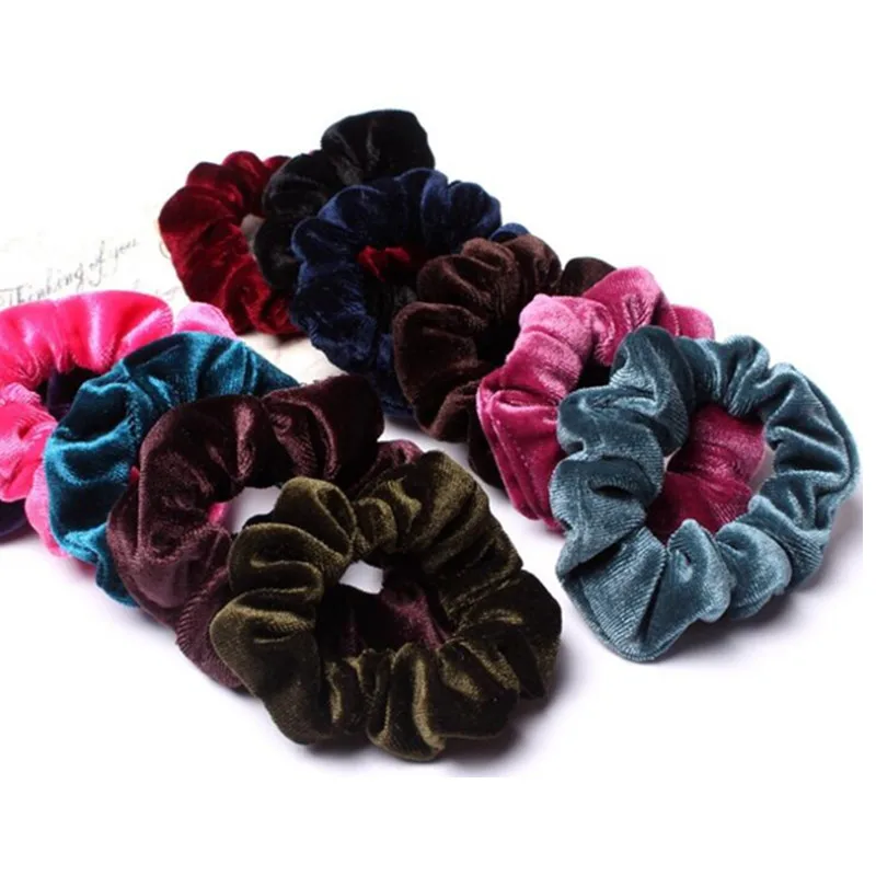 

6 PCS/LOT Velvet Hair Band Women Elastic Hair Ropes Solid Color Girls Ponytail Holder Hair Accessories Hair Scrunchies Headdress