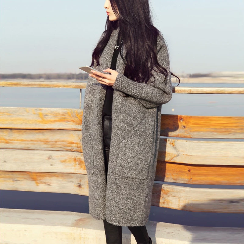Women's Clothing 2018 Spring Autumn Winter Single Breasted Cashmere Knitted Pocket Long Cardigans Fashion Women Sweaters Coat Women's Clothing 2018 Spring Autumn Winter Single Breasted Cashmere Knitted Pocket Long Cardigans Fashion Women Sweaters Coat