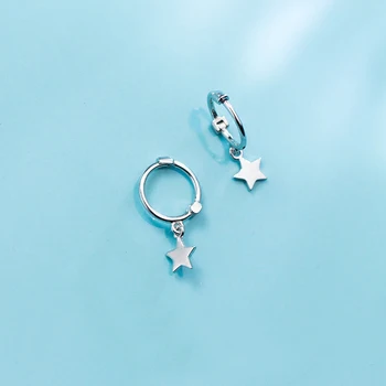 

Exquisited 925 Sterling Silver Star Hoop Earrings for Women Simple Ear Piercing Huggie Earrings Bohemia Bijoux Brincos