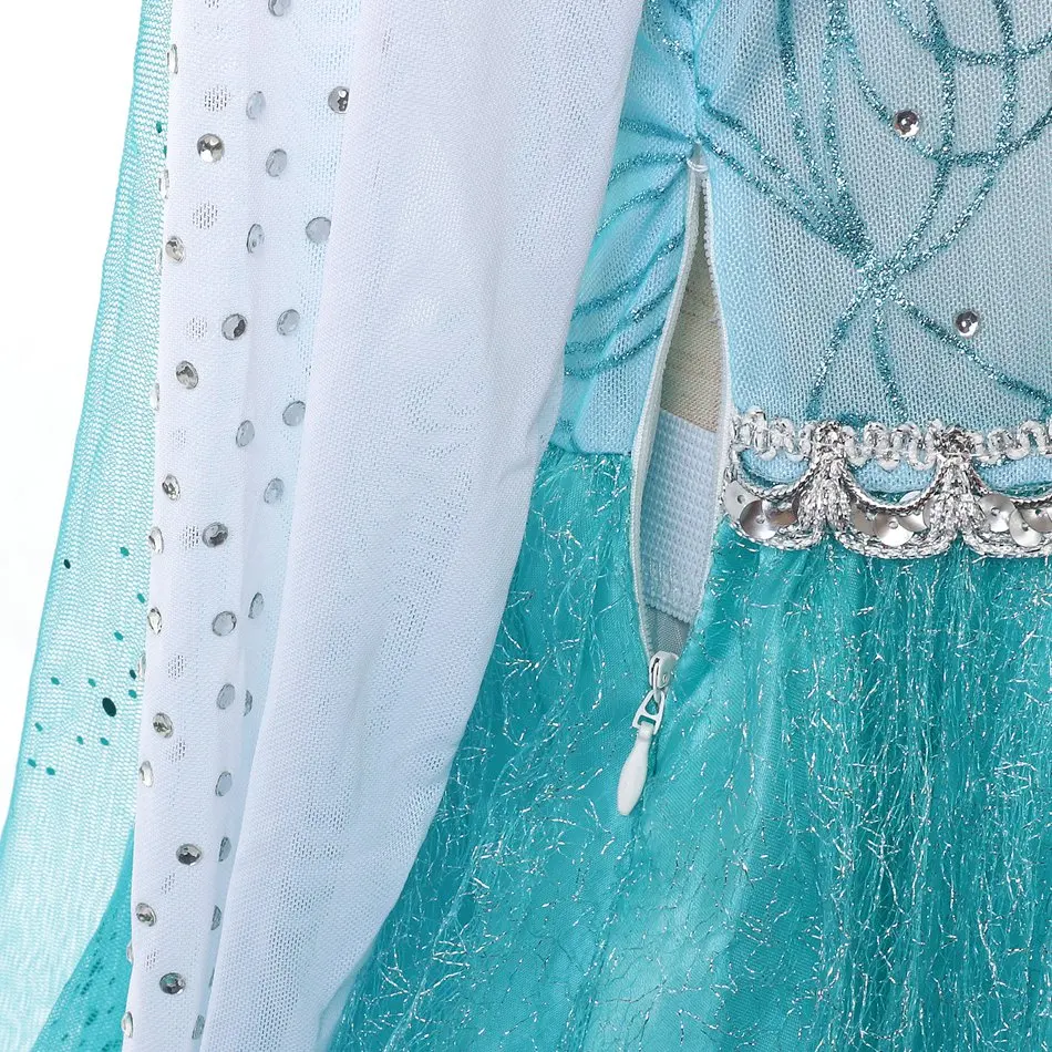 Girls Princess Elsa Dress up Costme with Diamond (16)