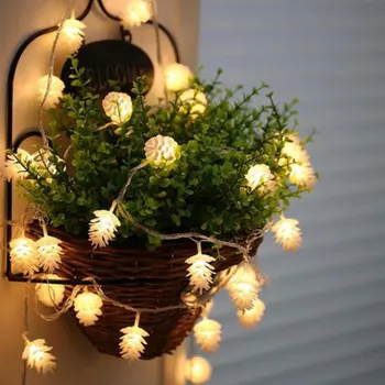 

6M 10M LED Pine Cone String Night Light Garland Fairy Lamps USB or Battery Charging for Home Christams Tree New Year Decor MYC